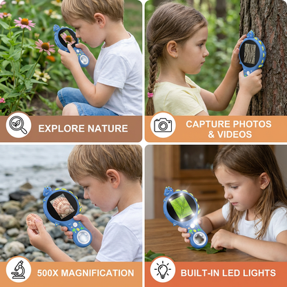 Kids Digital Video Microscope with Screen – Portable Science Explorer for Little Investigators