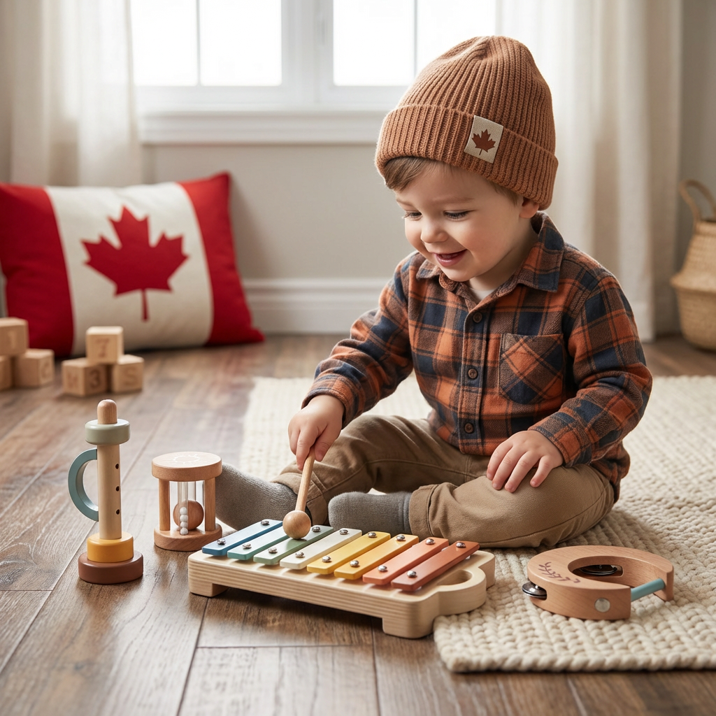 6-Piece Wooden Baby Musical Instrument Set – Sensory Sound & Music Toy