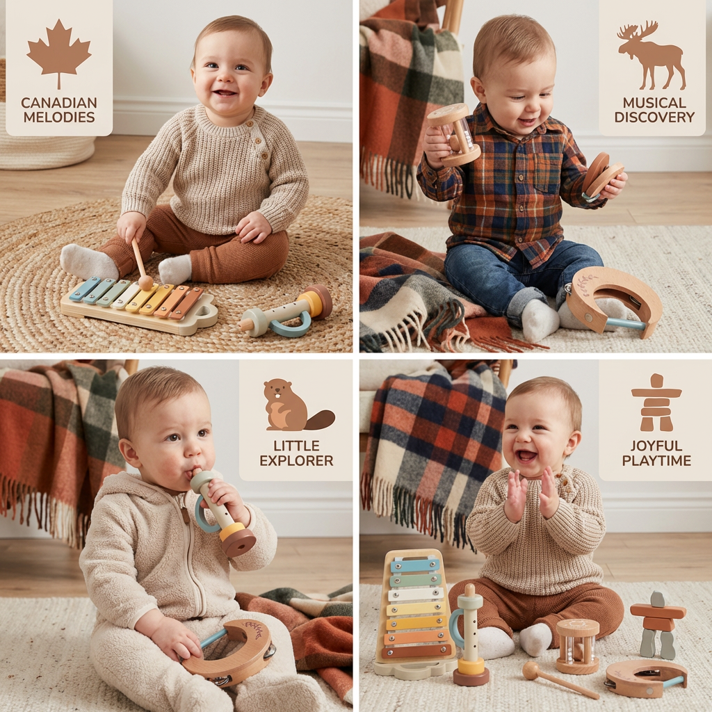 6-Piece Wooden Baby Musical Instrument Set – Sensory Sound & Music Toy