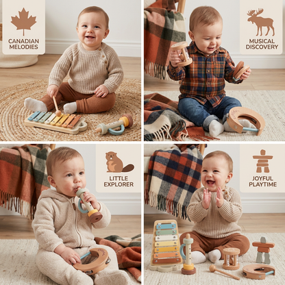 6-Piece Wooden Baby Musical Instrument Set – Sensory Sound & Music Toy