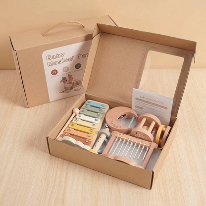6-Piece Wooden Baby Musical Instrument Set – Sensory Sound & Music Toy