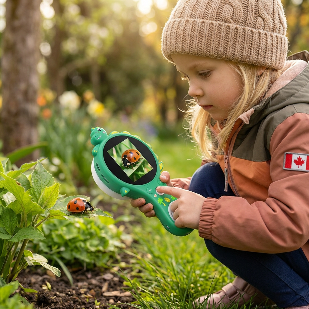 Kids Digital Video Microscope with Screen – Portable Science Explorer for Little Investigators