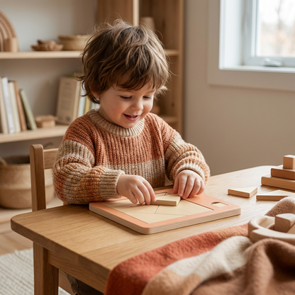 Tangram Puzzle Game Made of Wood