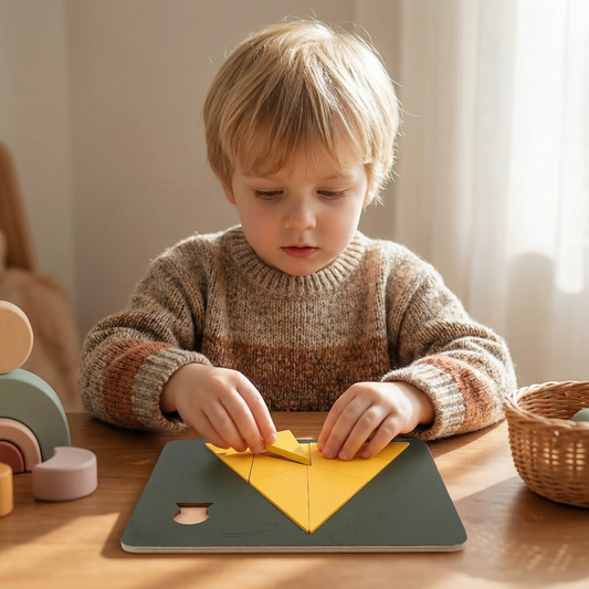 Tangram Puzzle Game Made of Wood