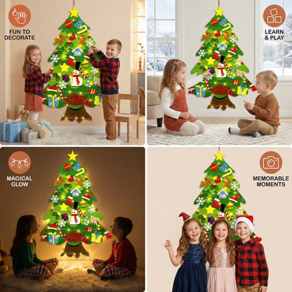 DIY Felt Christmas Tree for Kids | Safe Wall Decoration with Removable Ornaments for Fun Holiday Play