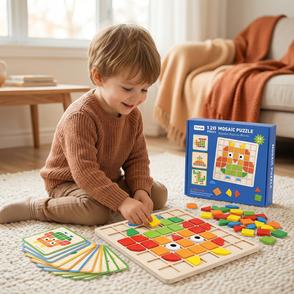 Montessori Mosaic Puzzle Colors and Shapes Game