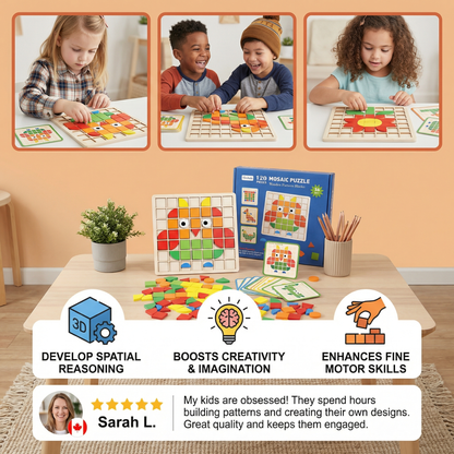 Montessori Mosaic Puzzle Colors and Shapes Game