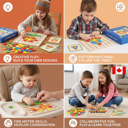 Montessori Mosaic Puzzle Colors and Shapes Game