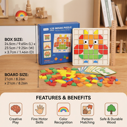 Montessori Mosaic Puzzle Colors and Shapes Game