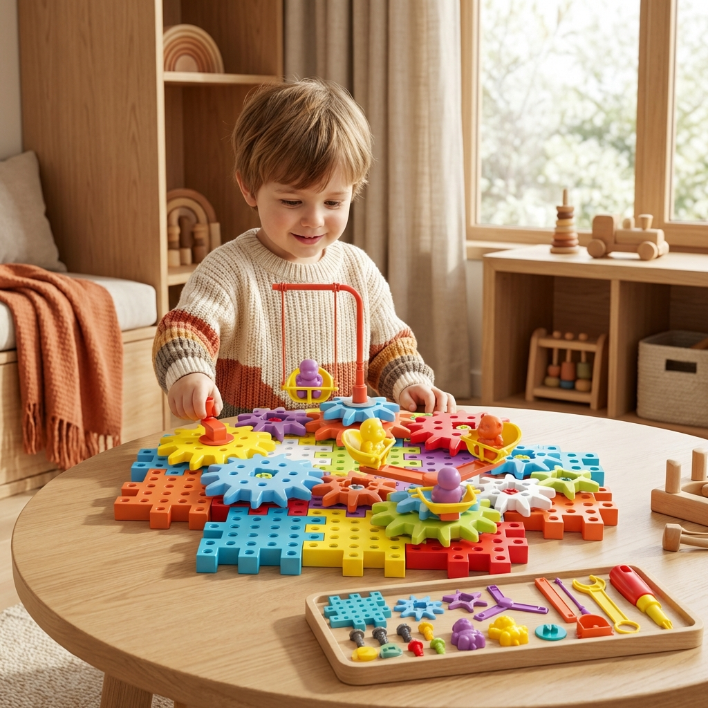 Montessori 3D Gear and Puzzle Pieces
