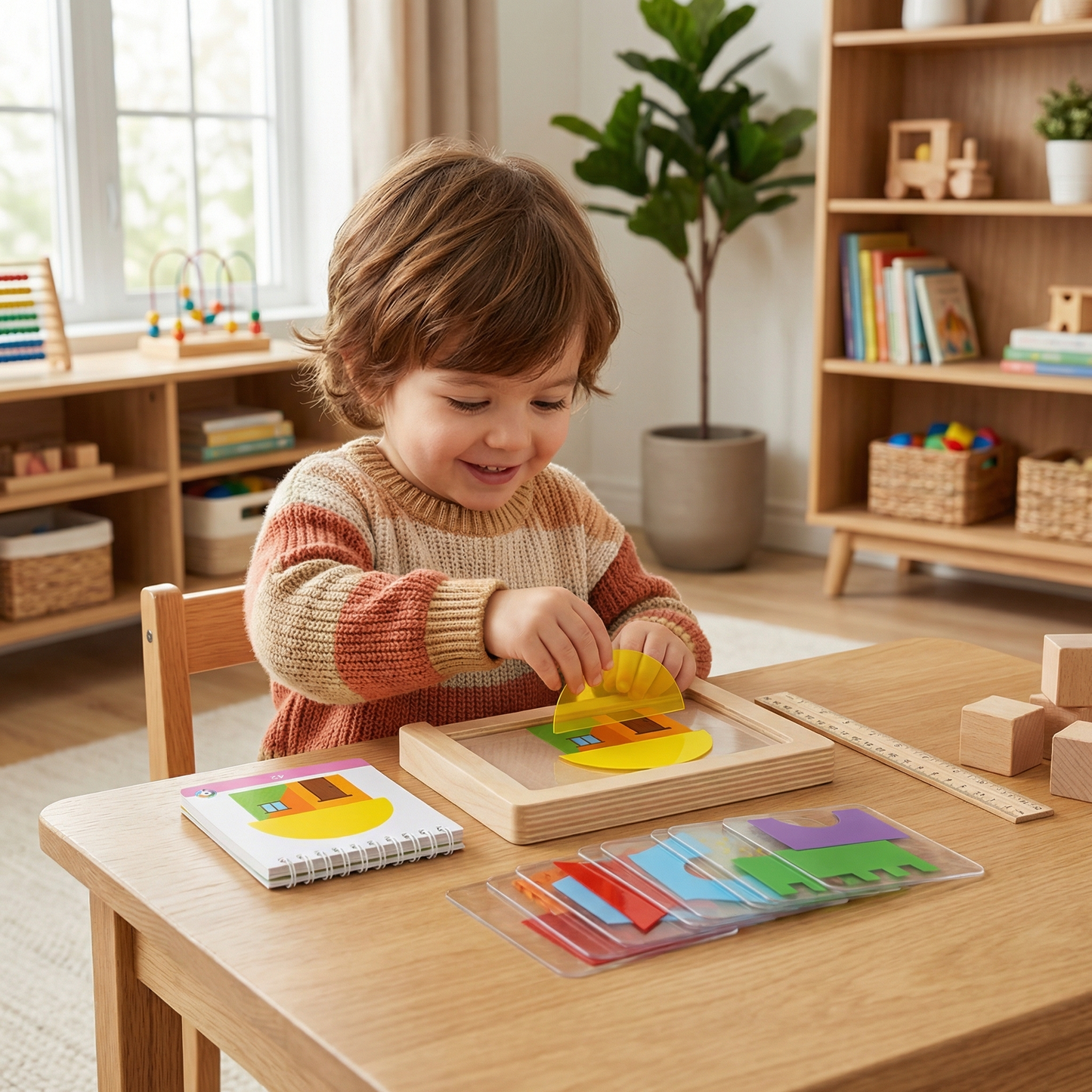 Geometric Colors and Shapes Puzzle Game - Promotes Logical Thinking