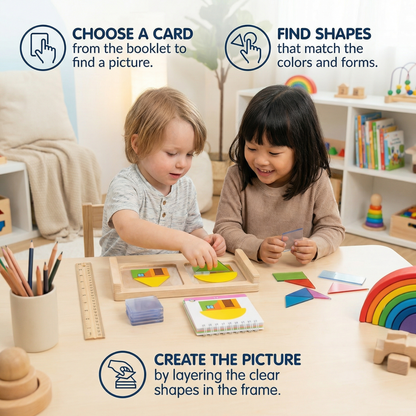 Geometric Colors and Shapes Puzzle Game - Promotes Logical Thinking