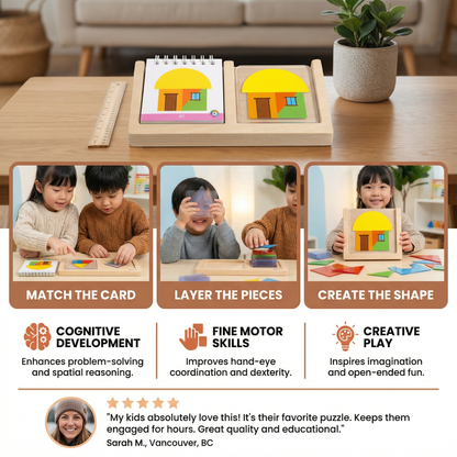 Geometric Colors and Shapes Puzzle Game - Promotes Logical Thinking