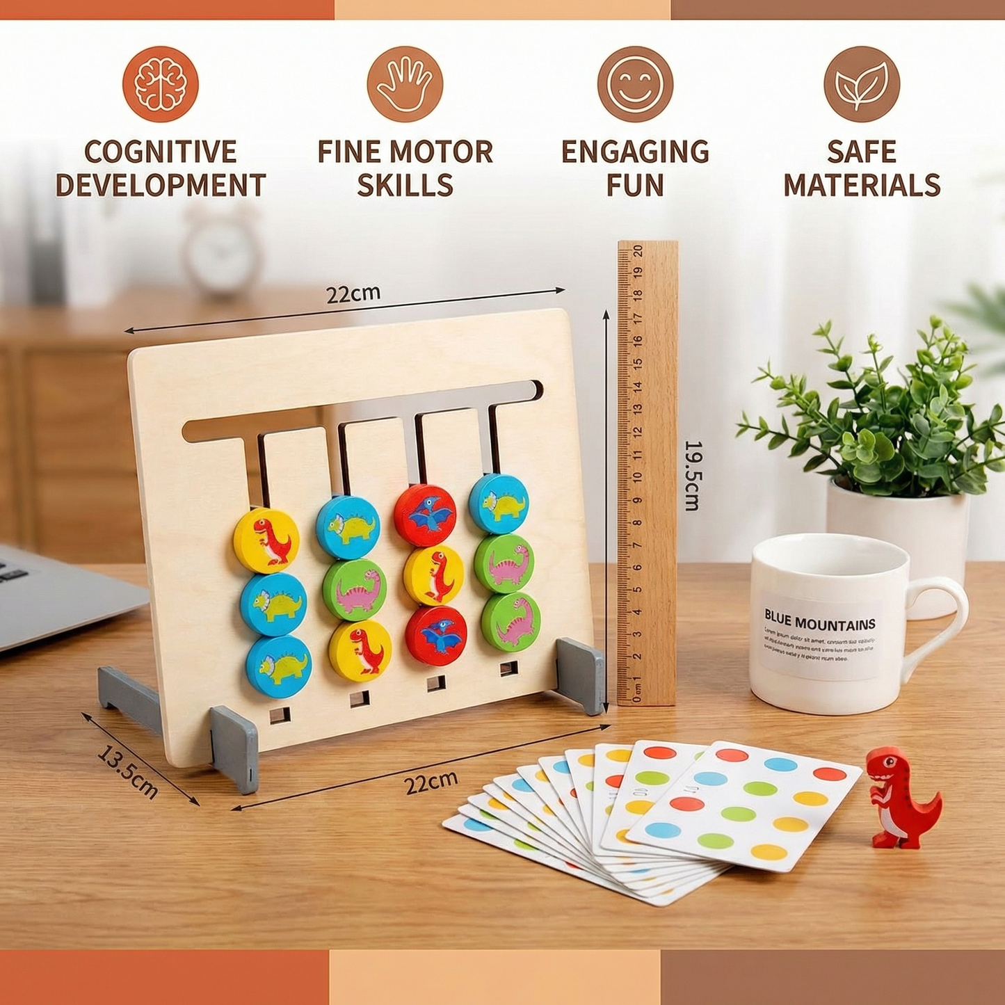 Montessori Color Pattern Matching Game Made of Wood