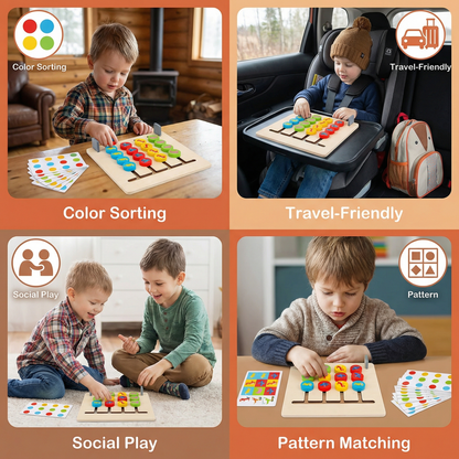 Montessori Color Pattern Matching Game Made of Wood