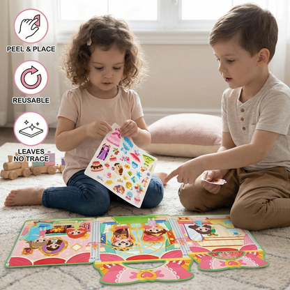 Reusable Montessori Sticker Books with Various Theme Worlds