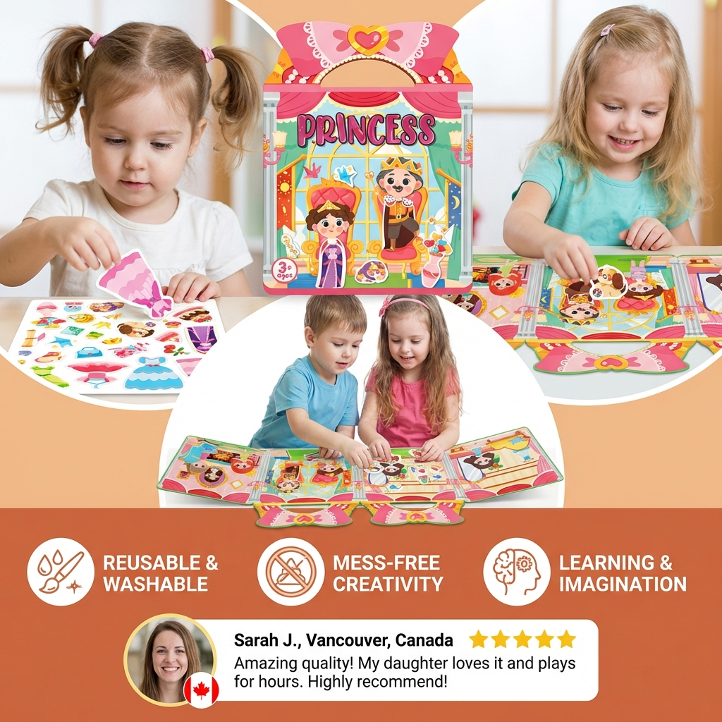 Reusable Montessori Sticker Books with Various Theme Worlds