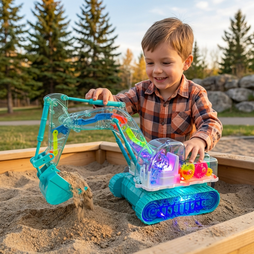 Dancing and luminous music excavator