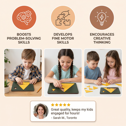 Tangram Puzzle Game Made of Wood