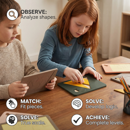Tangram Puzzle Game Made of Wood