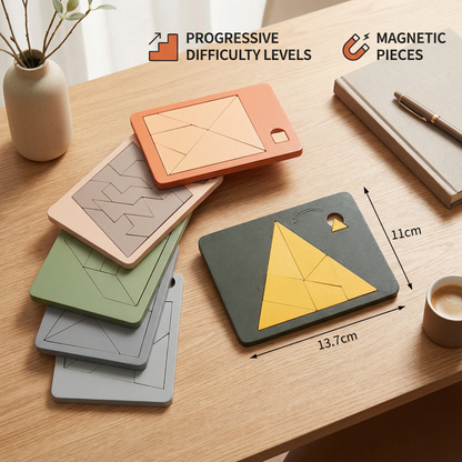 Tangram Puzzle Game Made of Wood