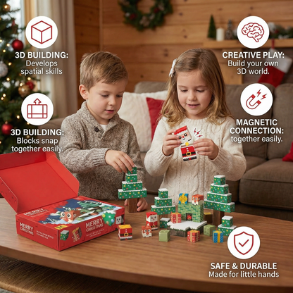 Christmas Magnetic Cube Building Blocks