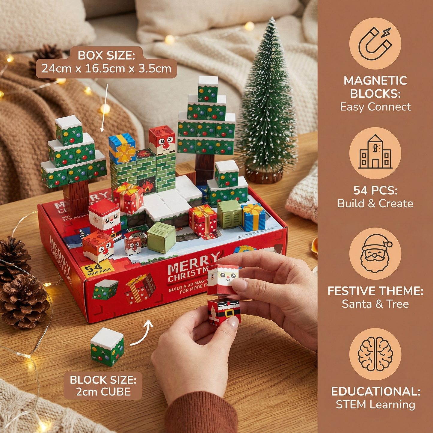 Christmas Magnetic Cube Building Blocks