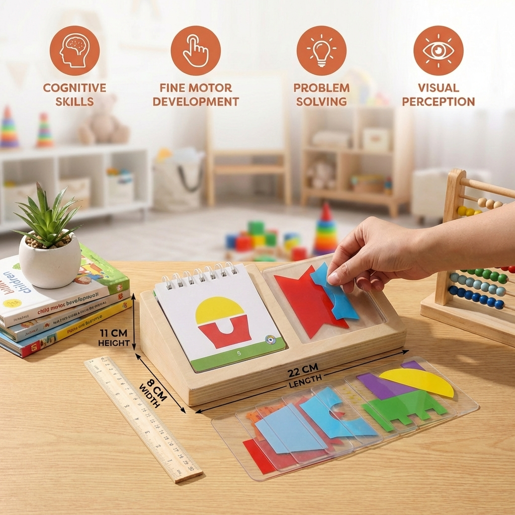 Geometric Colors and Shapes Puzzle Game - Promotes Logical Thinking