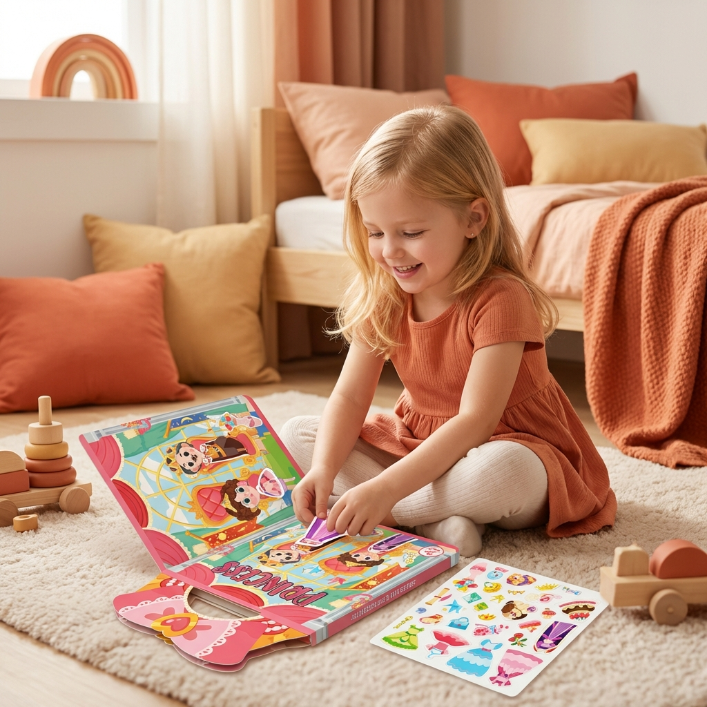 Reusable Montessori Sticker Books with Various Theme Worlds