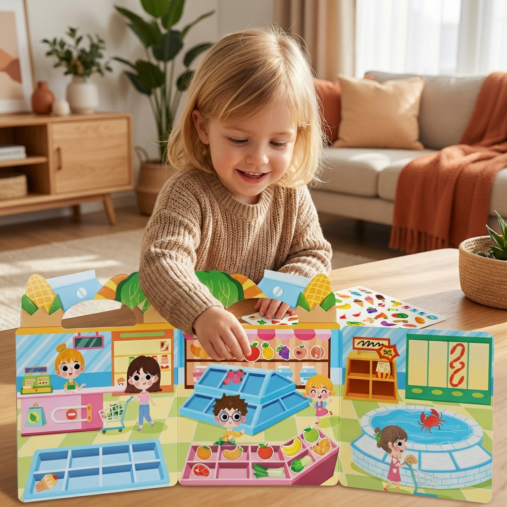 Reusable Montessori Sticker Books with Various Theme Worlds