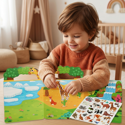 Reusable Montessori Sticker Books with Various Theme Worlds
