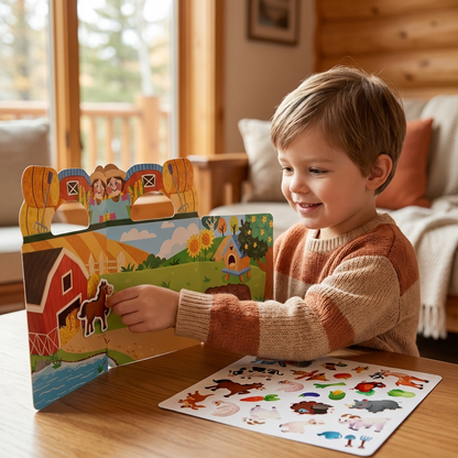 Reusable Montessori Sticker Books with Various Theme Worlds