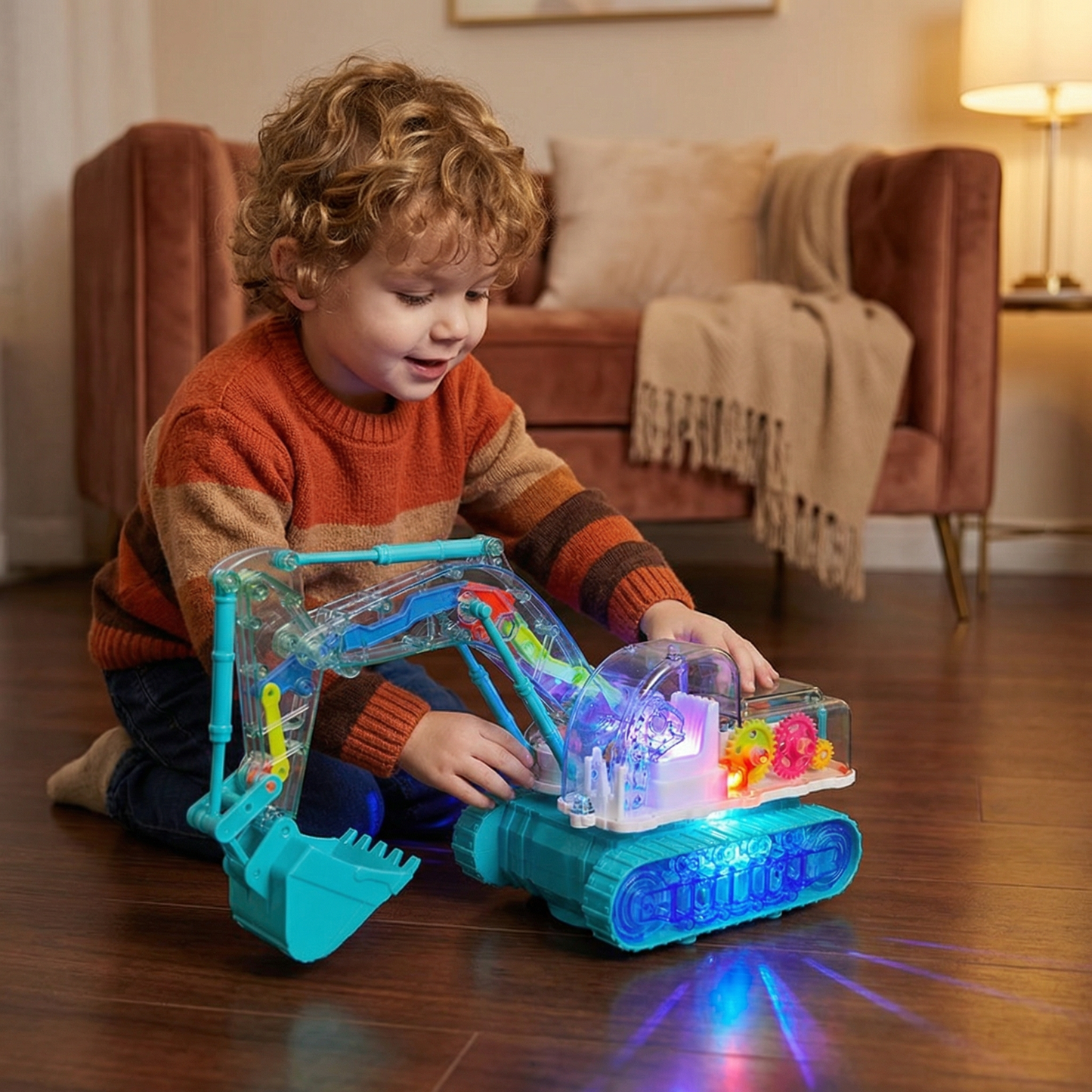 Dancing and luminous music excavator