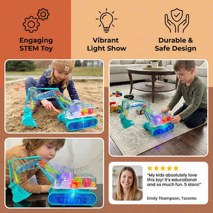 Dancing and luminous music excavator