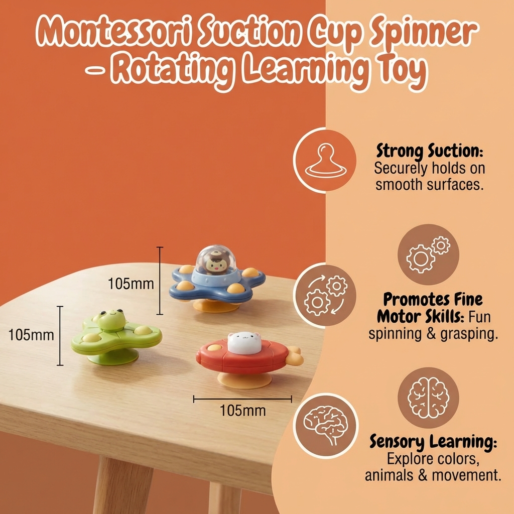 Montessori Suction Cup Spinner – Rotating Learning Toy