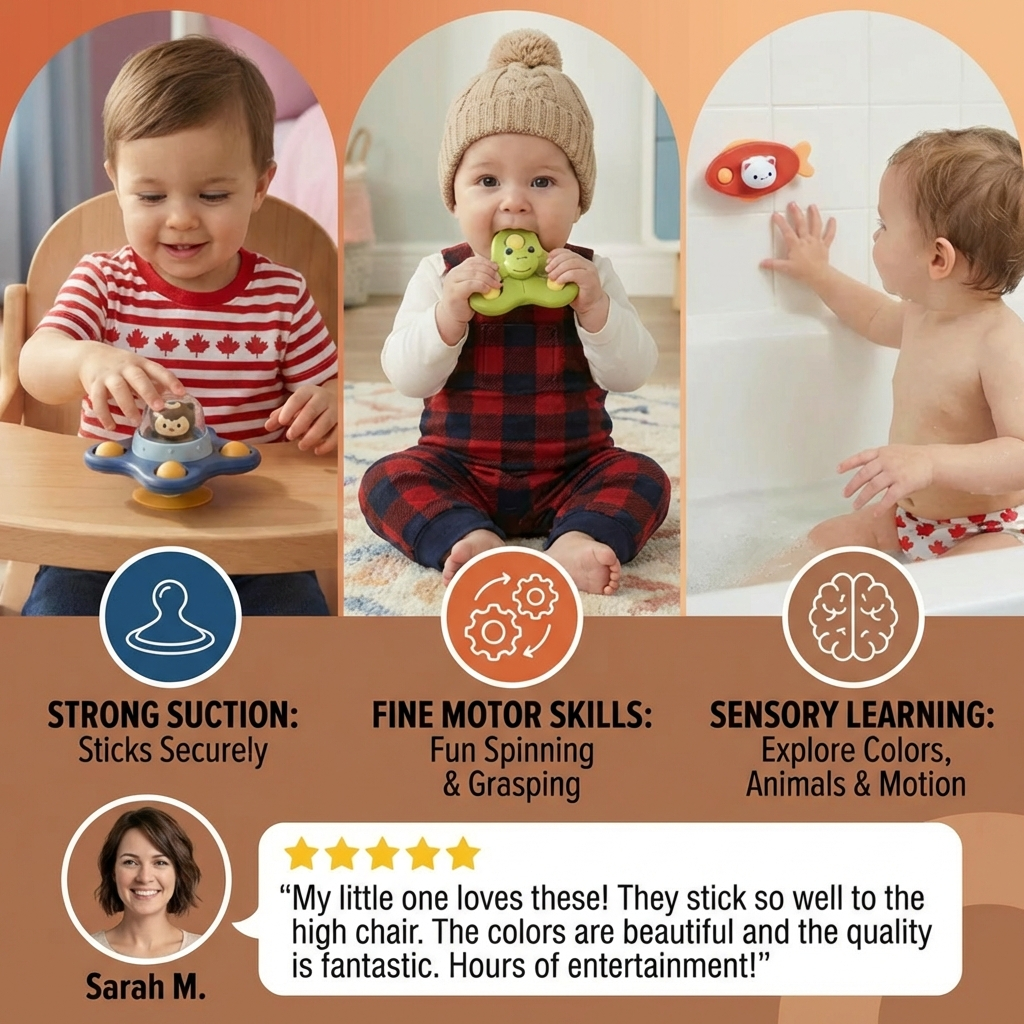 Montessori Suction Cup Spinner – Rotating Learning Toy