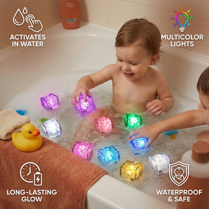 Light-up Bath Cube Toys for Children, Set of 6
