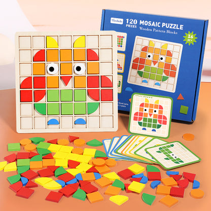 Montessori Mosaic Puzzle Colors and Shapes Game