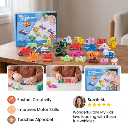 52-teiliges Montessori-3D-Alphabet-Bausteinset