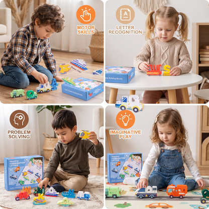 52-teiliges Montessori-3D-Alphabet-Bausteinset