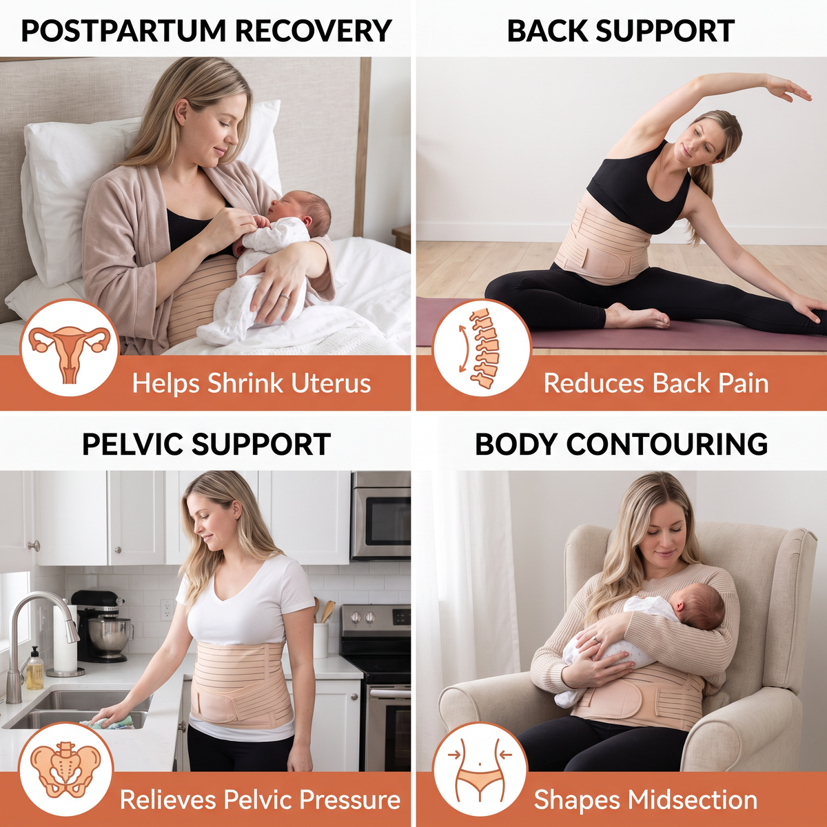 3-in-1 Postpartum Belly Support & Recovery Wrap