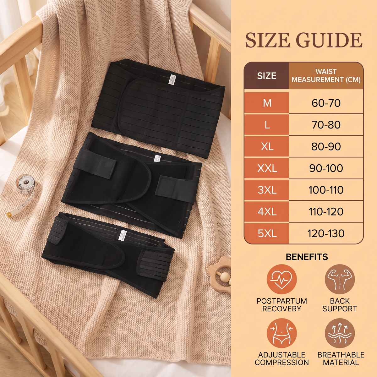 3-in-1 Postpartum Belly Support & Recovery Wrap