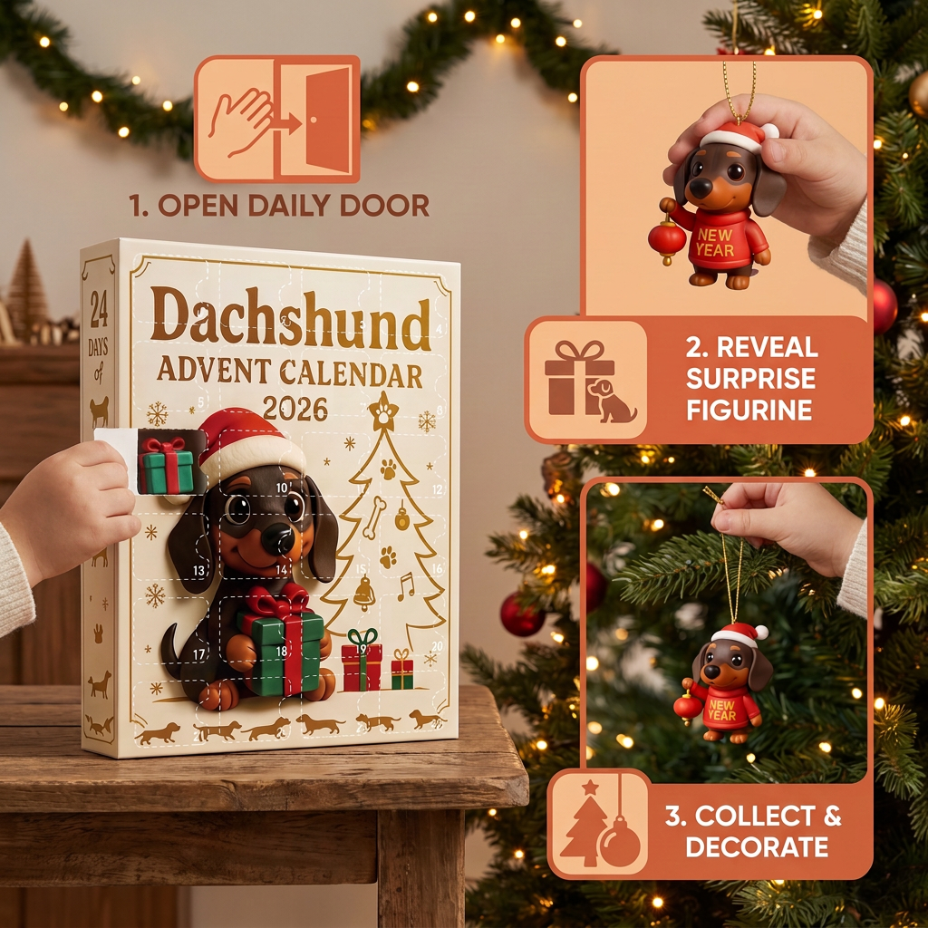 24-Day Dachshund Advent Calendar with Surprise Figurines