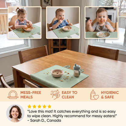 BabySafe Practical & Hygienic Silicone Baby Placemat with Raised Edge