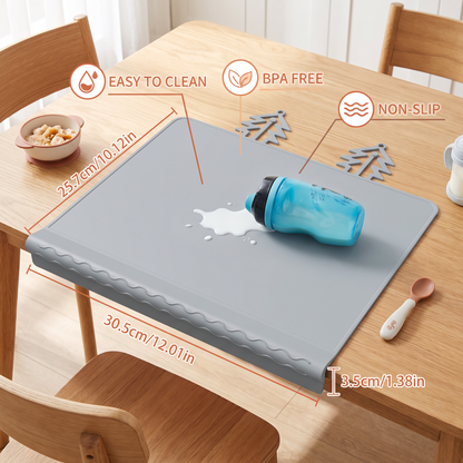 BabySafe Practical & Hygienic Silicone Baby Placemat with Raised Edge