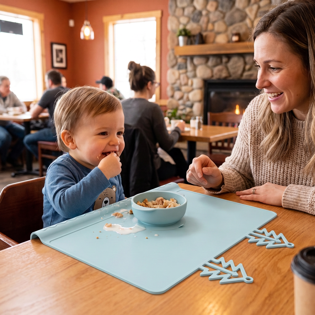 BabySafe Practical & Hygienic Silicone Baby Placemat with Raised Edge