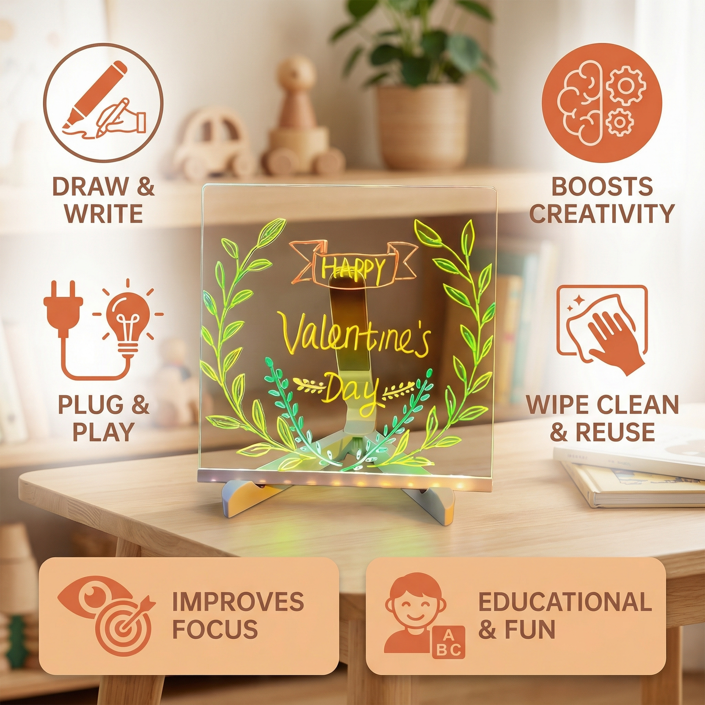 Light-Up LED Drawing Board for Children