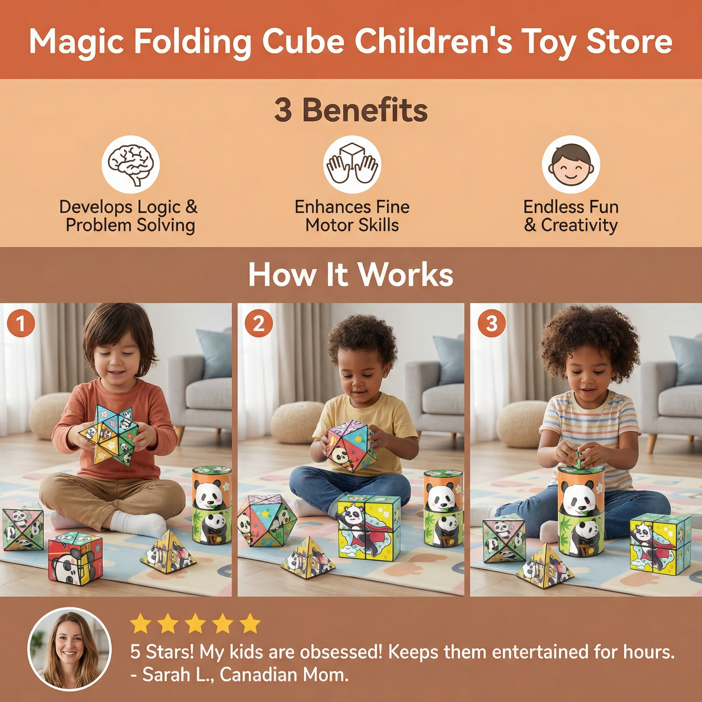 Magic Folding Cube Children's Toy