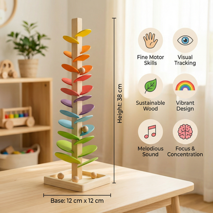 Montessori Rainbow Marble Wooden Tower