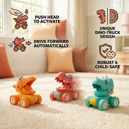 PUSH & DRIVE DINO MONSTER TRUCKS